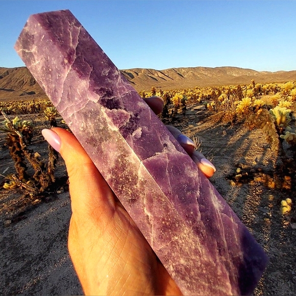 Tall & Chunky Deep Purple Lepidolite Tower-- 9 Inches Tall!!! - Picture 6 of 12